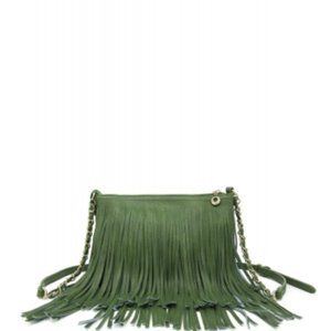 NEW - Medium Olive Green Fringe Cross-body Bag